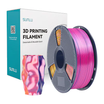 Filament Sunlu PLA+ Silk tricolor (roșu, galben și albastru)