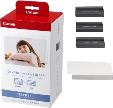 Pachet foto Canon cartus cerneala + hartie foto Canon KP-108IN