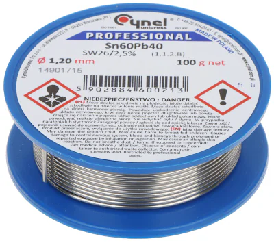 Fludor în sârmă Cynel CYN-1.20/100, Ø 1,2 mm