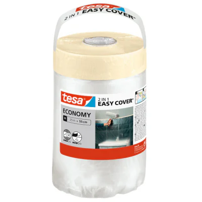 Folie de protecție cu bandă adezivă TESA EASY-COVER-ECONOMY/M/25X550, 25 m, lățime 550 mm