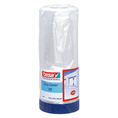 Folie de protecție cu bandă adezivă TESA EASY-COVER/UV/14X1800, 14 m, lățime 1800 mm