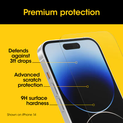 Folie de sticlă OtterBox Premium Glass pentru iPhone 15, antimicrobiană, ProPack