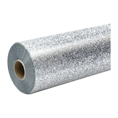 Folie de transfer termic cu sclipici HTVRONT, 30,5 cm x 90 cm (argintiu)