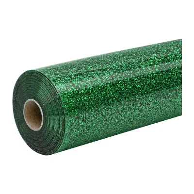 Folie de transfer termic cu sclipici HTVRONT, 30,5 cm x 90 cm (verde)