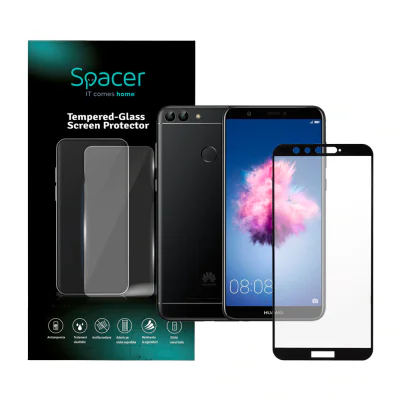 FOLIE STICLA Spacer pentru Huawei P Smart S, grosime 0.3mm, acoperire totala ecran, strat special anti-ulei si anti-amprenta, Tempered Glass, sticla 9D, duritate 9H "SPPG-HU-P-SS-TG"