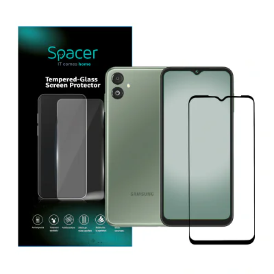 FOLIE STICLA Spacer pentru Samsung Galaxy F14 5G, grosime 0.3mm, acoperire totala ecran, strat special anti-ulei si anti-amprenta, Tempered Glass, sticla 9D, duritate 9H "SPPG-SM-GX-F14-TG"