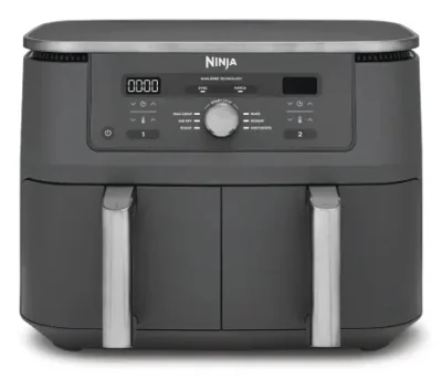 Friteuza cu aer cald Ninja Foodi Pro DualZone DZ400, 9.5 L, 6 functii (Gri) "DZ400EU"