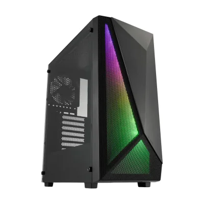 FSP CMT195A, Midi Tower, PC, Black, ATX, ITX, micro ATX, SPCC, Tempered glass, Multi