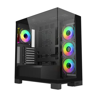 FSP M540-BA Case Midi Tower mITX, mATX, ATX (BTF) Black, Midi Tower, PC, Black, ATX, micro ATX, Mini-ITX, Glass, SPCC, Gaming
