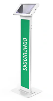GALAXY TAB A9+ APEX ENCLOSURE/BRANDABLE FLOOR STAND - WHITE