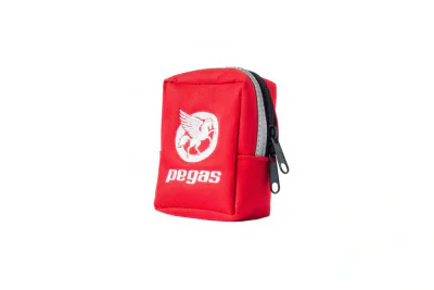 Geanta ghidon Pegas SB-009, cu QR, 1 compartiment, dim: 10x7.5x4.5cm, material poliestrer 600D dublat cu pvc, banda reflectorizanta,  Rosu