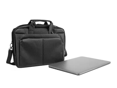 Geanta laptop Natec Gazelle, compatibilitate dimensiune laptop 15.6", 3 compartimente, material Polyester, negru