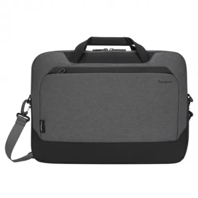 Geanta laptop slim Targus Cypress, EcoSmart, pentru laptopuri de 15.6" sau mai mici, material ECO 300, dimensiuni: 42 x 4.5 x 35 cm, dimensiune compartiment laptop: 38.7 x 26.5 x 2.5 cm, greutate 0.76 kg, gri