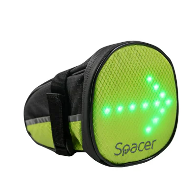 GEANTA reflectorizanta SPACER pentru Bicicleta, cu semnalizare LED prin telecomanda si de montat la sa, "SPBB-LEDSign"