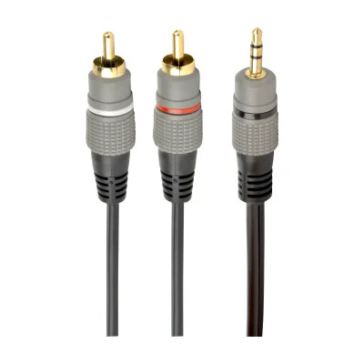 GEMBIRD 3.5mm stereo plug to 2xRCA plugs 2.5m cable gold-plated connectors