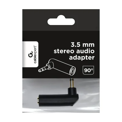 GEMBIRD A-3.5M-3.5FL audio adapter plug 3.5mm right angle adapter 90deg black