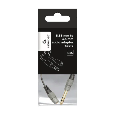 GEMBIRD A-63M35F-0.2M 6.35mm to 3.5mm audio adapter 0.2m black