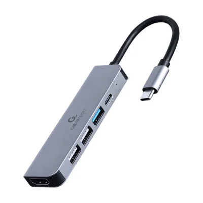GEMBIRD A-CM-COMBO5-03 Multi Port Adapter USB Type C 5in1 Hub + HDMI + PD