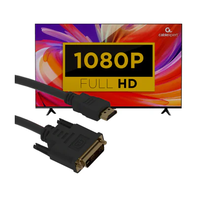 GEMBIRD CC-HDMI-DVI-0.5M Gembird HDMI to DVI male-male cable with gold-plated connectors 0.5m
