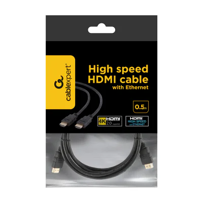 GEMBIRD CC-HDMI4-0.5M Gembird HDMI V2.0 male-male cable with gold-plated connectors 0.5m bulk package