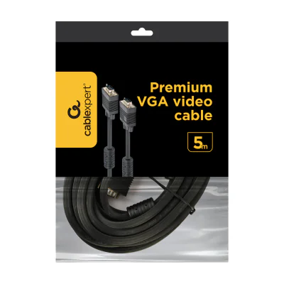 GEMBIRD CC-PPVGA-5M-B VGA HD15m/HD15m dual-shielded w/2 ferrite core 5m cable black