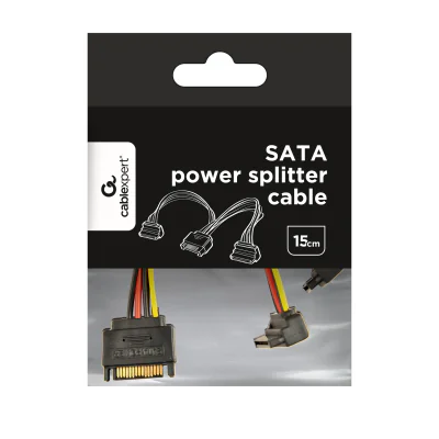 GEMBIRD CC-SATAM2F-02 cable power SATA 15 pin -> 2x SATA HDD angled connectors