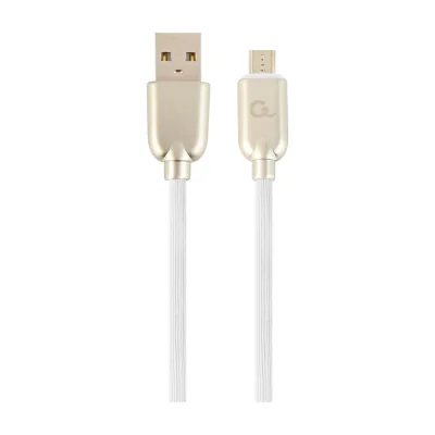 GEMBIRD CC-USB2R-AMmBM-1M-W Premium rubber Micro-USB charging and data cable 1m white