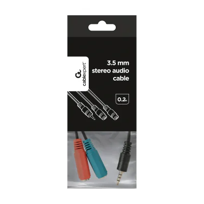 GEMBIRD CCA-417 Gembird Adapter Stereo Mini Jack M 4-pin -> 2x Mini Jack F 20cm black