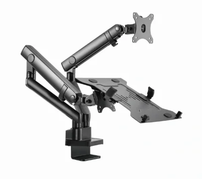 GEMBIRD Desk mounted adjustable monitor arm with notebook tray - full-motion
