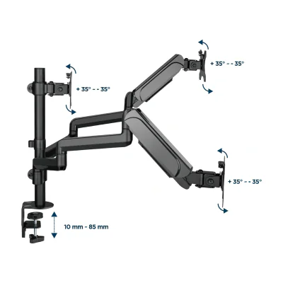 GEMBIRD Desk mounted adjustable mounting arm for 3 monitors - full-motion