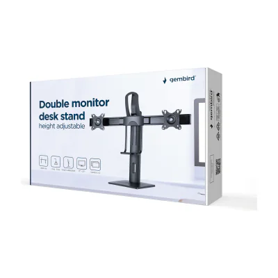 GEMBIRD Double monitor desk stand height adjustable
