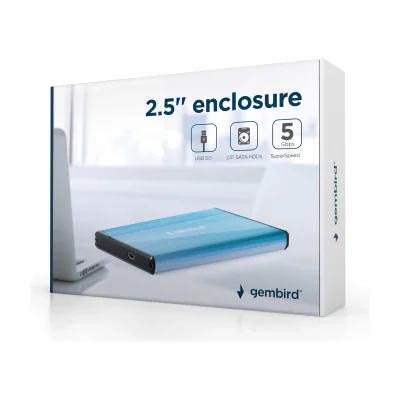 GEMBIRD EE2-U3S-3-B USB 3.0 2.5inch HDD enclosure brushed aluminum blue