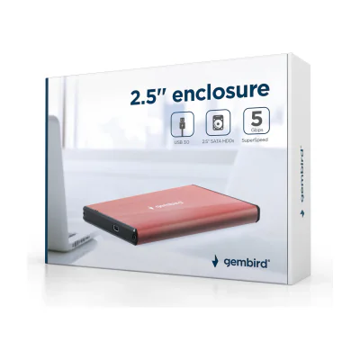 GEMBIRD EE2-U3S-3-P USB 3.0 2.5inch HDD enclosure brushed aluminum pink