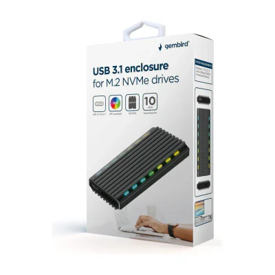 GEMBIRD EE2280-U3C-03 USB 3.1 enclosure for M.2 NVMe drives backlighted aluminum