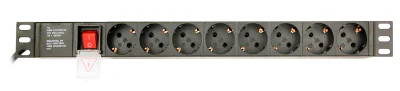 GEMBIRD EG-PDU-014 PDU 8 Schuko sockets 1U 16A schuko plug 3 m cable