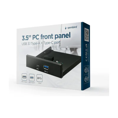 GEMBIRD Internal 3.5 front PC panel USB 3.1 Type-A + Type-C port black