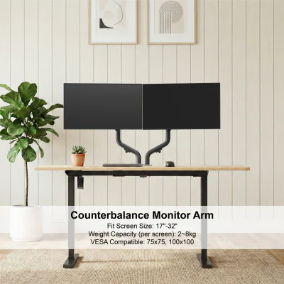 GEMBIRD MA-DA2-02 Adjustable desk 2-display mounting arm tilting 17-32inch up to 8 kg