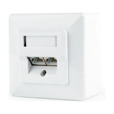 GEMBIRD MWS-2S6-01 CAT 6 STP 2-port LAN wall mount box