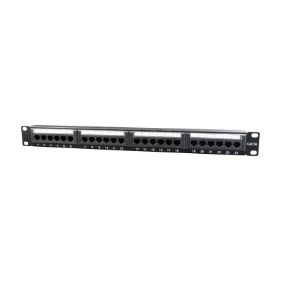 GEMBIRD NPP-C524CM-001 Gembird 19 patch panel 24 port 1U cat.5e with rear cable management black