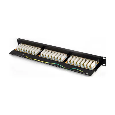 GEMBIRD NPP-C624-002 Gembird 19 patch panel 24 port 1U cat.6 with rear cable management black