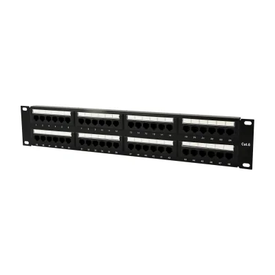 GEMBIRD NPP-C648CM-001 Gembird 19 patch panel 48 port 2U cat.6 with rear cable management black