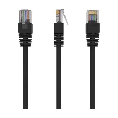 GEMBIRD PP12-0.25M/BK patchcord RJ45 cat.5e UTP 0.25m black