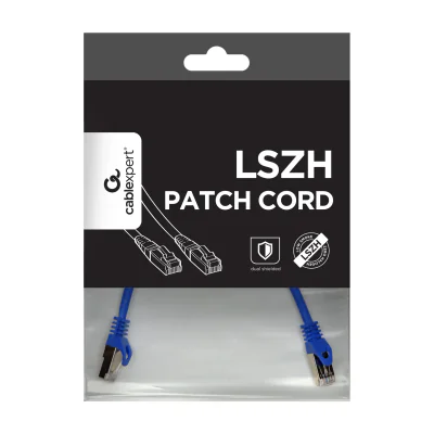GEMBIRD PP6A-LSZHCU-B-0.25M patchcord RJ45 cat. 6A SFTP LSZH 0.25m blue