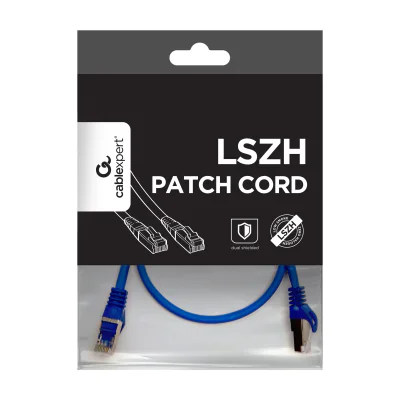 GEMBIRD PP6A-LSZHCU-B-0.5M patchcord RJ45 cat. 6A SFTP LSZH 0.5m blue