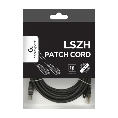 GEMBIRD PP6A-LSZHCU-BK-5M patchcord RJ45 cat. 6A SFTP LSZH 5m black