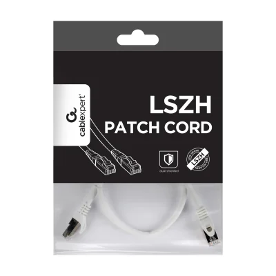 GEMBIRD PP6A-LSZHCU-W-0.5M patchcord RJ45 cat.6A SFTP LSZH 0.5m white