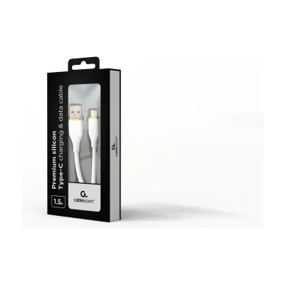 GEMBIRD Premium silicon Type-C USB charging and data cable 1.5m White