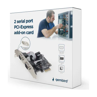 GEMBIRD SPC-22 PCI Express card > 2x serial low profile