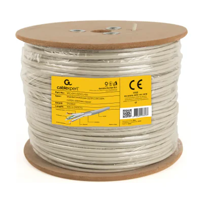 GEMBIRD SPC-6A-LSZHCU-SO SFTP solid cable cat. 6A LSZH 305m gray
