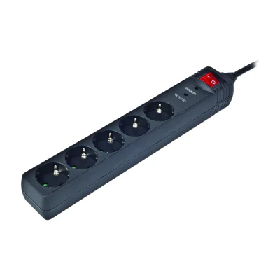 GEMBIRD SPG-5-C-5 surge protector 5 sockets self diagnostic indicator VDE approved german plug power cord 1.5m